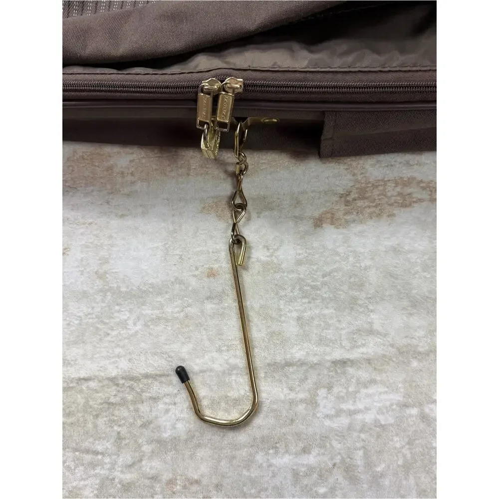 Vintage 1980s Jaguar Brown Garment Bag Suit Carrier Lock 2 Keys